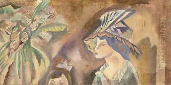 Femme au chapeau Oil Painting by Jules Pascin