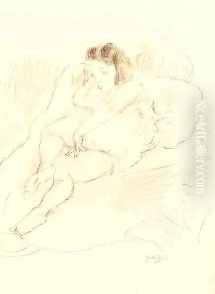 Jeune fille assise Oil Painting by Jules Pascin