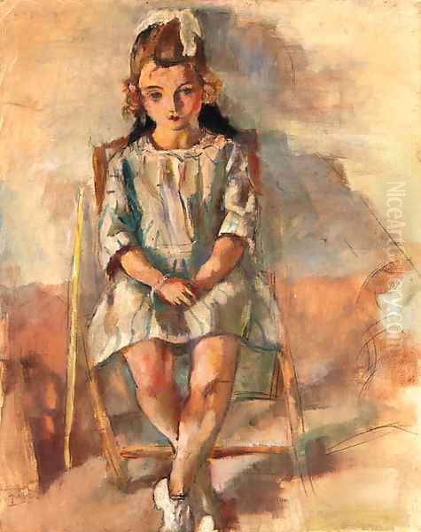 Jeune fille assise 2 Oil Painting by Jules Pascin