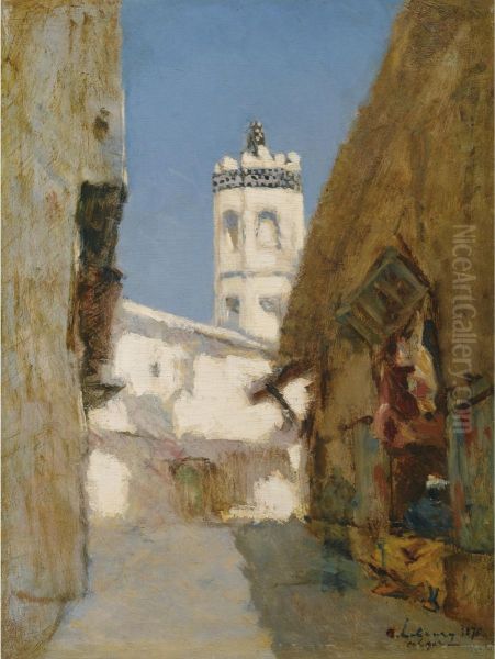 La Rue Des Blondeurs A Alger Oil Painting by Albert Lebourg