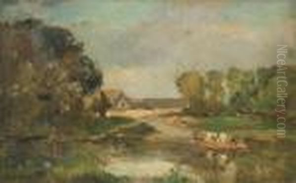 Bords De La Seine En Ete, Aux Environs De Rouen Oil Painting by Albert Lebourg