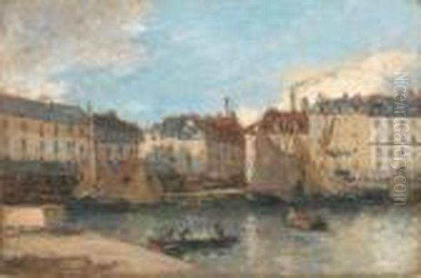 Dieppe, Le Petit Port Oil Painting by Albert Lebourg