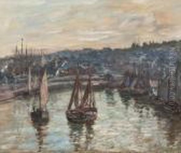 Segelboote Im Hafen Oil Painting by Albert Lebourg