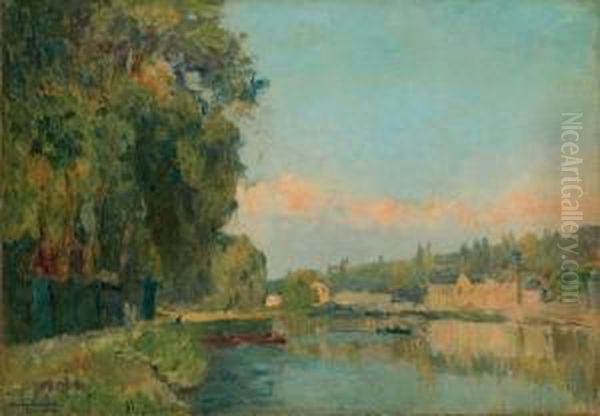 Bougival Oil Painting by Albert Lebourg