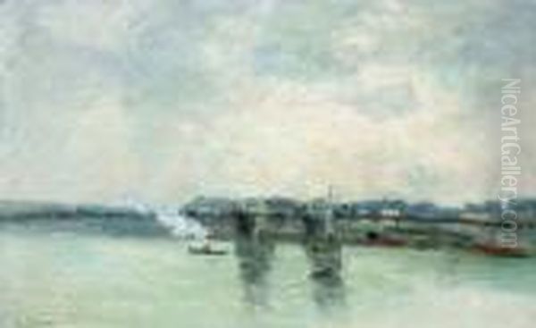 La Seine A Rouen Oil Painting by Albert Lebourg