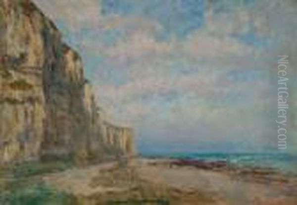 Falaises De Saint Valery En Caux Oil Painting by Albert Lebourg