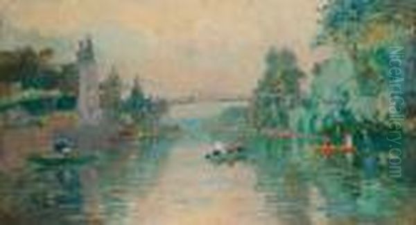 La Marne Au Parc-saint-maur Oil Painting by Albert Lebourg