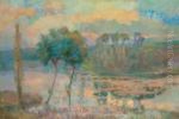 L'etang De Chalou-moulineux, Environs D'etampes Oil Painting by Albert Lebourg