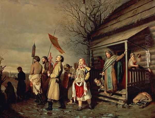 Easter Procession, 1861 Oil Painting by Vasily Perov