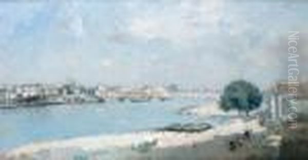 Paris, La Seine Au Quai De La Rapee Oil Painting by Albert Lebourg