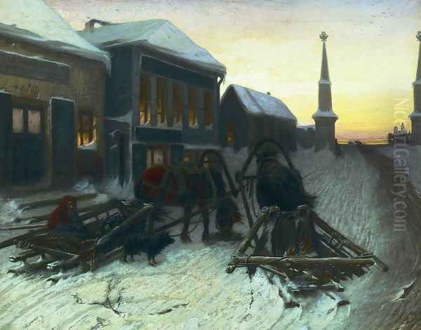 The Last Tavern at the City Gates 1868 Oil Painting by Vasily Perov