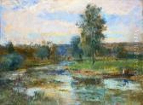 Les Bords De L'iton A Hondouville Oil Painting by Albert Lebourg