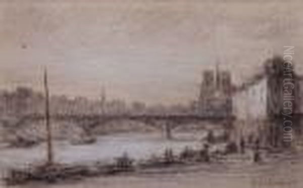 Vue De Paris Oil Painting by Albert Lebourg