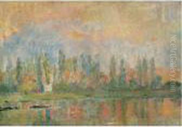 Vue De La Seine Oil Painting by Albert Lebourg