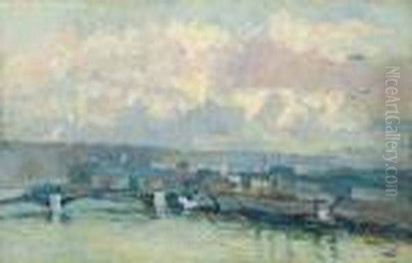 Rouen, 
La Seine, 
St. 
Sever Oil Painting by Albert Lebourg