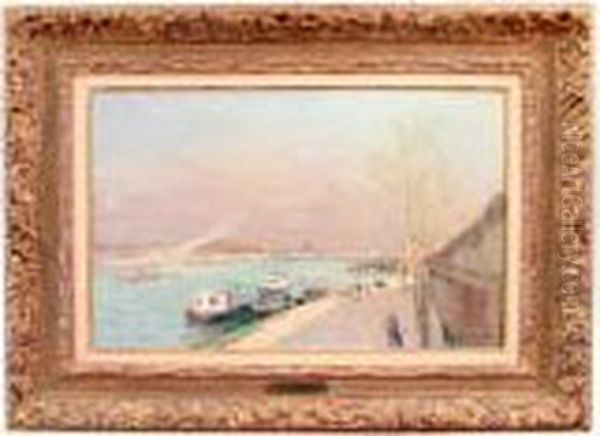 Quai De La Seine, Matin De Printemps Oil Painting by Albert Lebourg