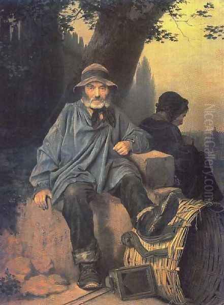 Paris ragman, 1864 Oil Painting by Vasily Perov