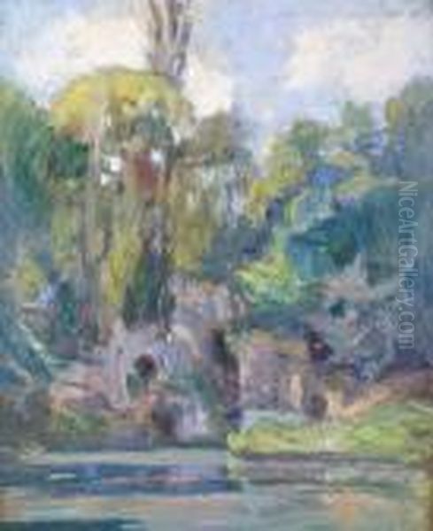 Versailles, Le Hameau Et Les Grottes Oil Painting by Albert Lebourg