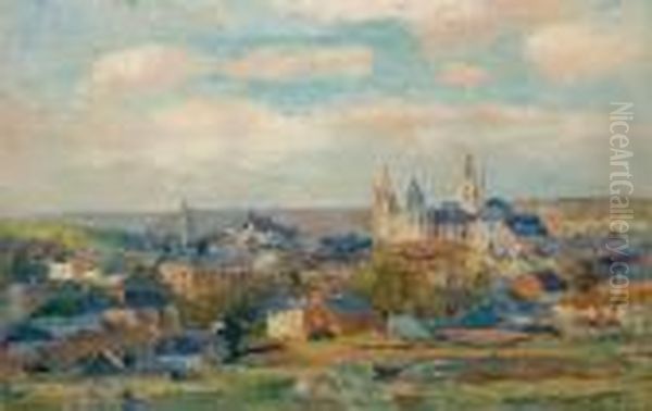 Vue De Village Oil Painting by Albert Lebourg