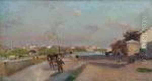 Le Canal De La Marne A Charenton Oil Painting by Albert Lebourg