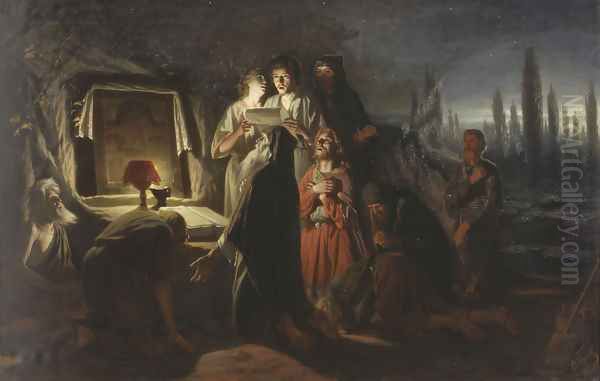 First Christians of Kiev, 1880 Oil Painting by Vasily Perov