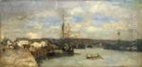 L'ancien Bassin D'honfleur Oil Painting by Albert Lebourg