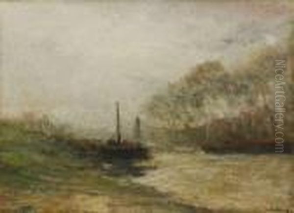 Quai De Seine Oil Painting by Albert Lebourg