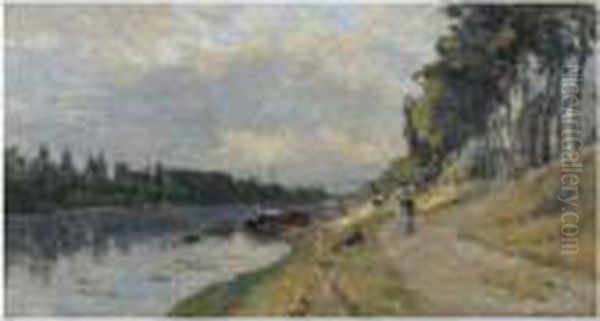 Les Bords De La Seine A Puteaux Oil Painting by Albert Lebourg