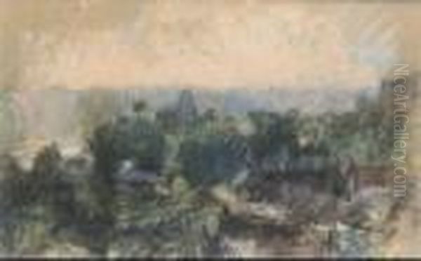 Vue De La Vallee De La Seine Pres De Rouen Oil Painting by Albert Lebourg