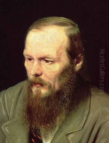 Fyodor Dostoyevsky (detail) 1872 Oil Painting by Vasily Perov