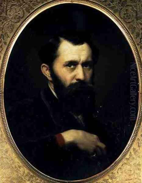 Self Portrait, 1870 Oil Painting by Vasily Perov