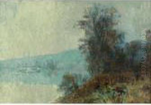 Bords De Seine Oil Painting by Albert Lebourg