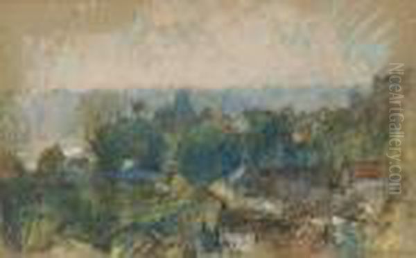 Paysage De Bord De Seine Oil Painting by Albert Lebourg