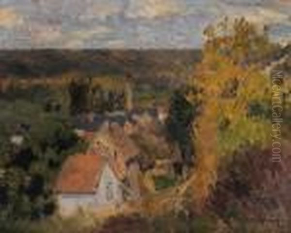 Village Pres D'etampes Oil Painting by Albert Lebourg