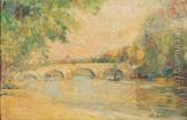 Pont Sur La Seine Oil Painting by Albert Lebourg