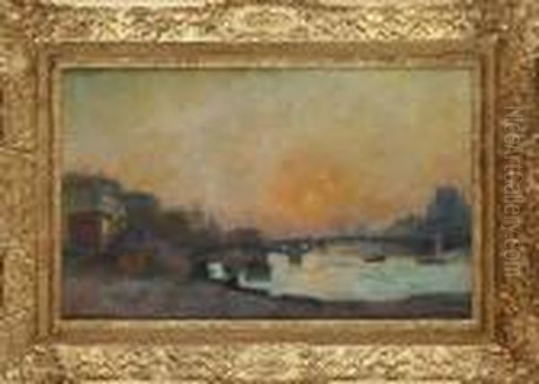 Le Pont Du Carrousel Oil Painting by Albert Lebourg