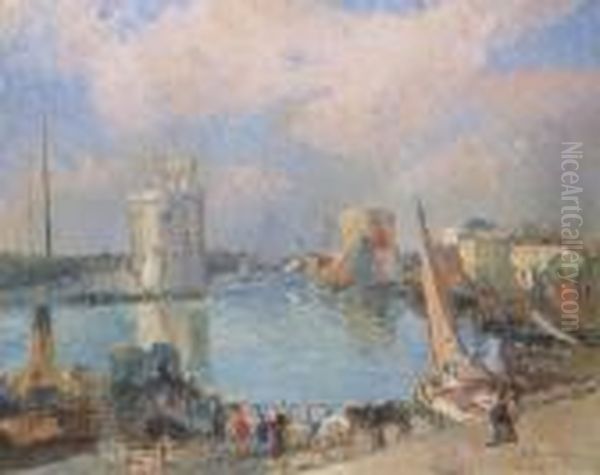 Entree Du Port A La Rochelle Oil Painting by Albert Lebourg