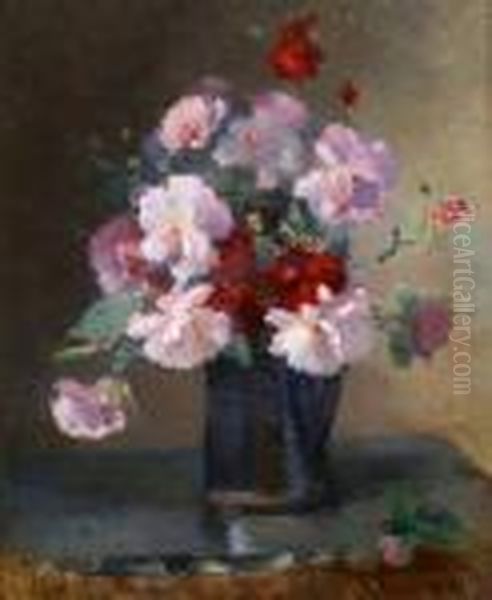 Vase De Fleurs Oil Painting by Albert Lebourg