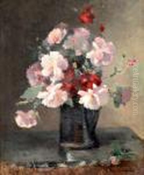 Bouquet De Fleurs Oil Painting by Albert Lebourg