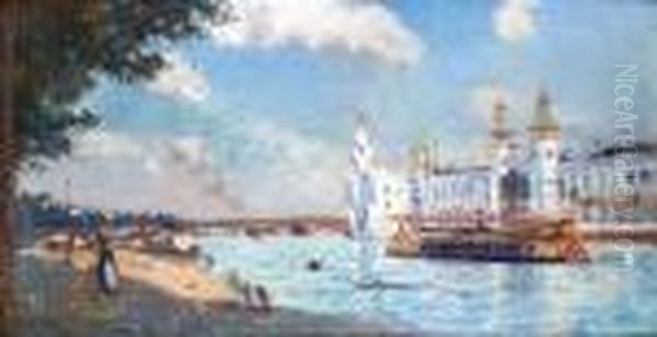 Paris, Le Pavillon De Lalgerie, Exposition Universelle De1889 Oil Painting by Albert Lebourg