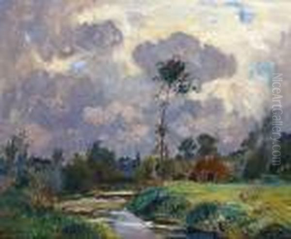 La Cabane Au Bord De La Petite Riviere Oil Painting by Albert Lebourg