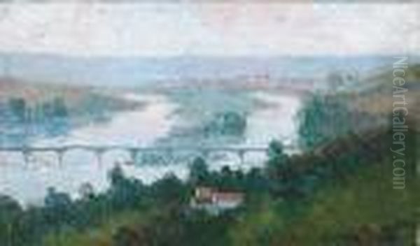 La Seine A Rouen Oil Painting by Albert Lebourg