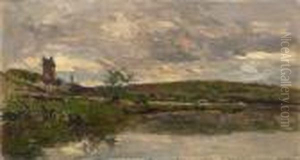 Les Bords De La Seine A Vetheuil, Temps Couverts Oil Painting by Albert Lebourg