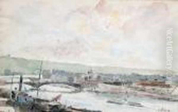 Vue De Rouen Oil Painting by Albert Lebourg