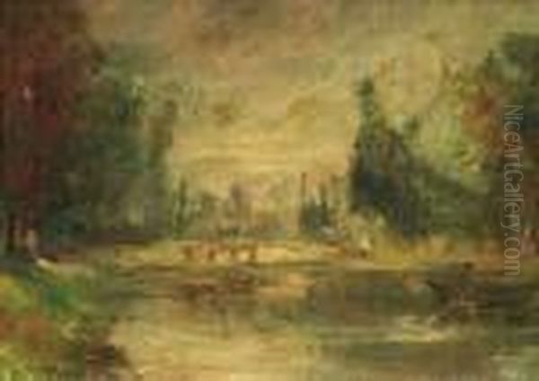 Autumnalriver-landscape Oil Painting by Albert Lebourg