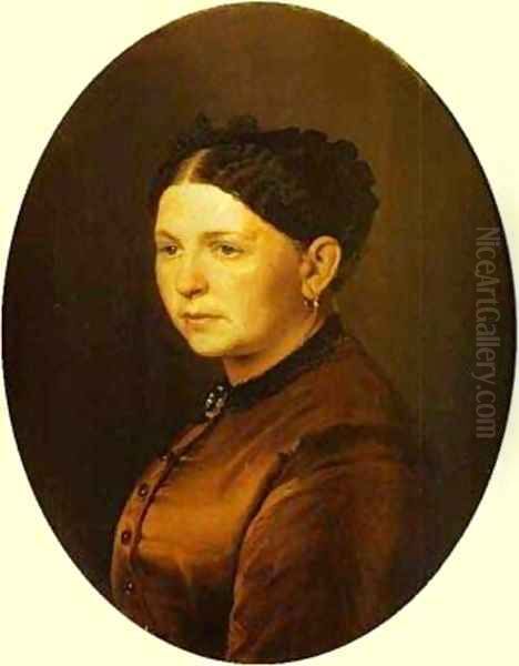 Portrait Of Feodosya Resanova 1868 Oil Painting by Vasily Perov