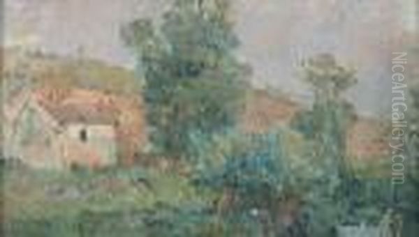 Maison Au Bord De L'eau Oil Painting by Albert Lebourg