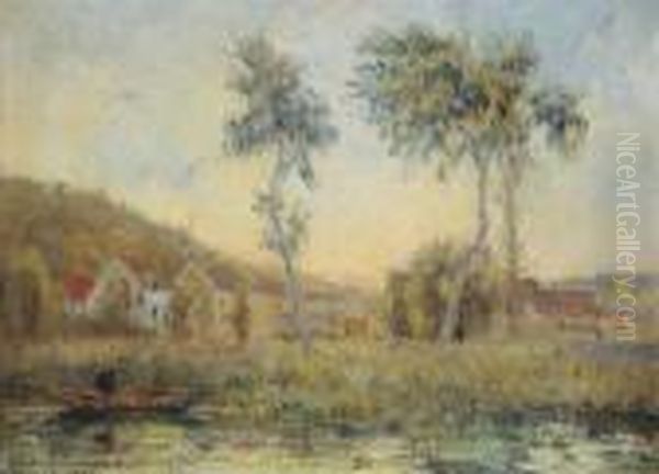 L'etang De Chalou-moulineux Oil Painting by Albert Lebourg