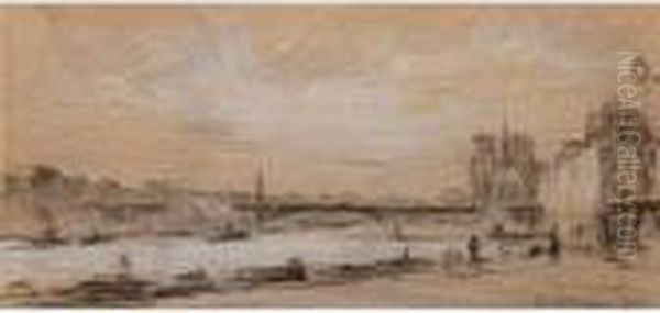 Paris, Les Quais De Seine Et Notredame Oil Painting by Albert Lebourg