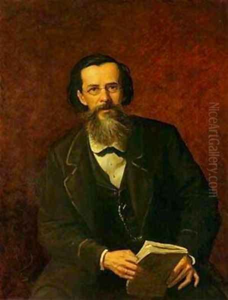 Portrait Of The Poet Apollon Maikov 1872 Oil Painting by Vasily Perov